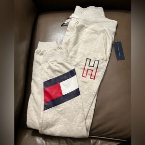 Tommy Hilfiger Kids Light Beige Joggers with Logo